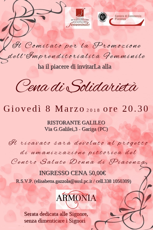 8 marzo 2018- cena di solidarietà- CAMCOMPC